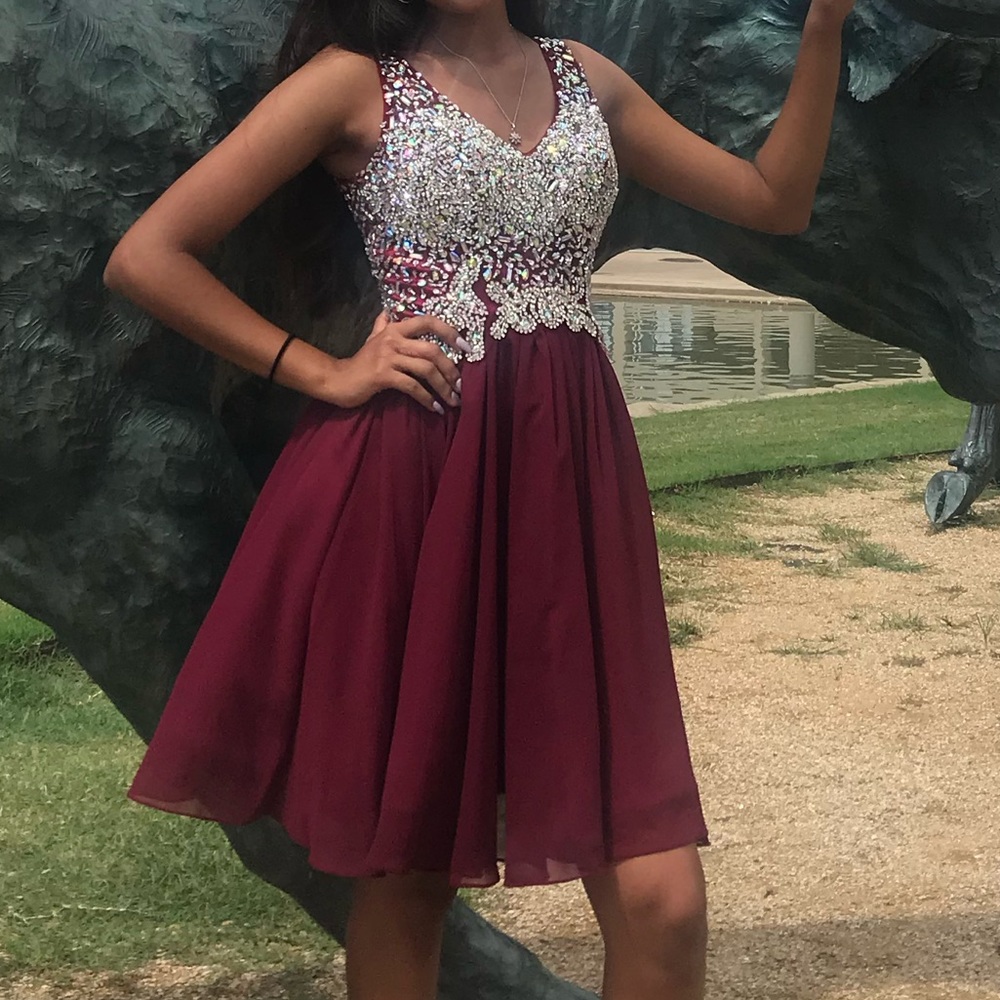 Maroon sparkly dress